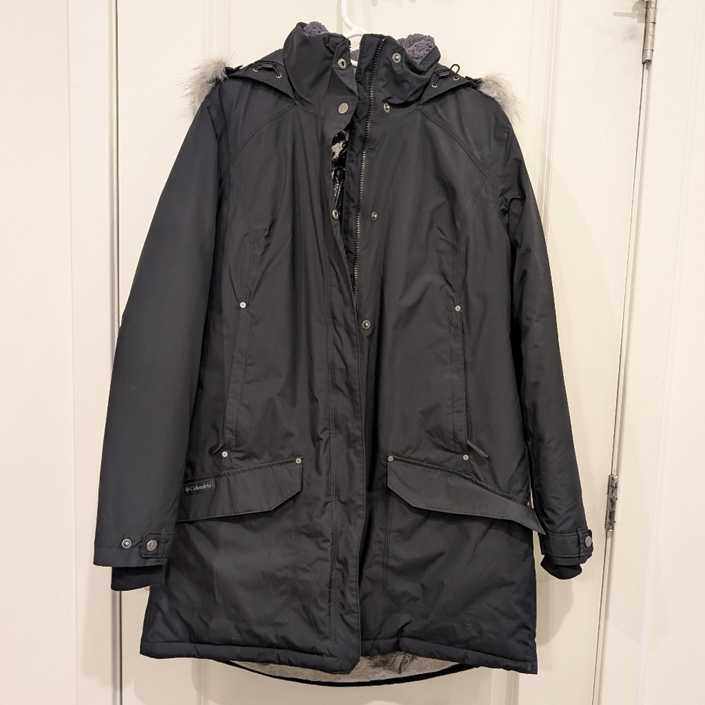 Columbia Icelandic Winter Parka Jacket Black Omni Heat Lining - Picture 5 of 16